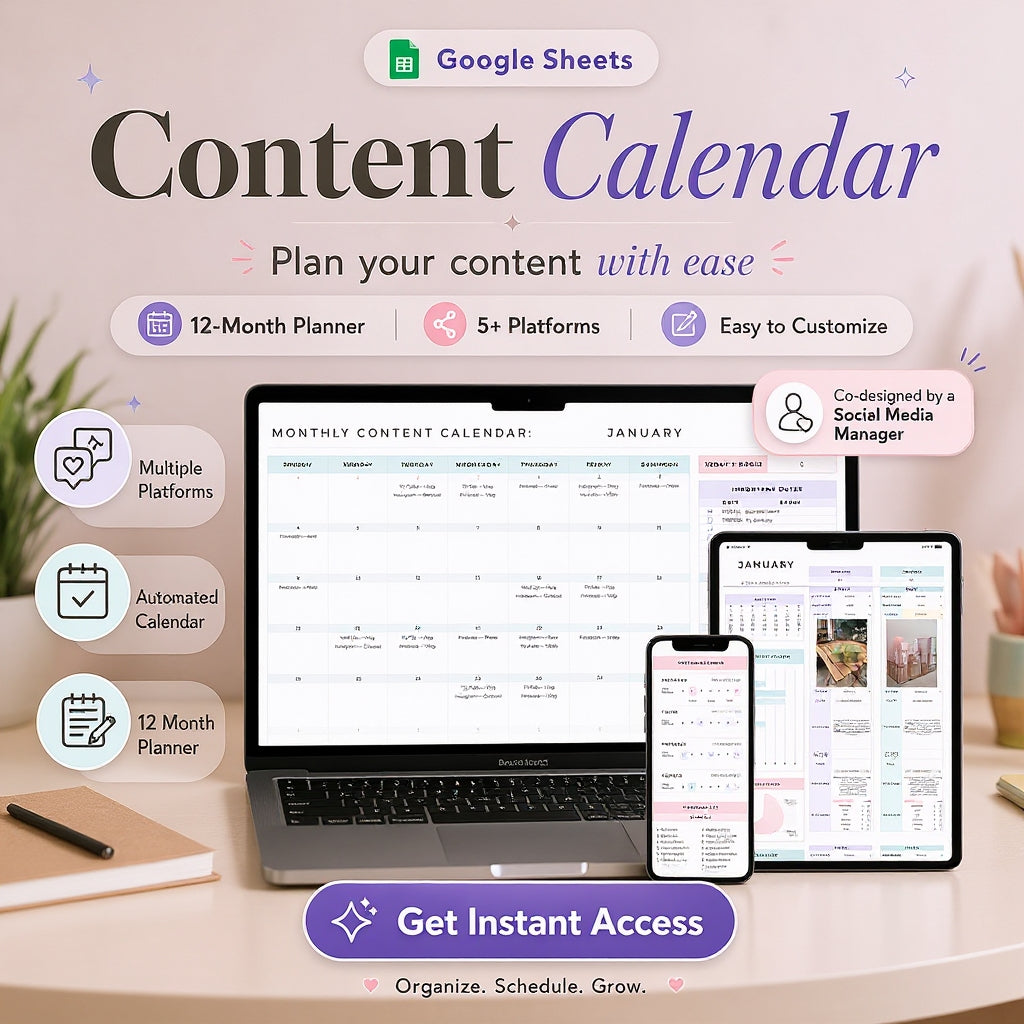 Ultimate Social Media Content Calendar Planner - 365 Day Content Plan Guide Rack