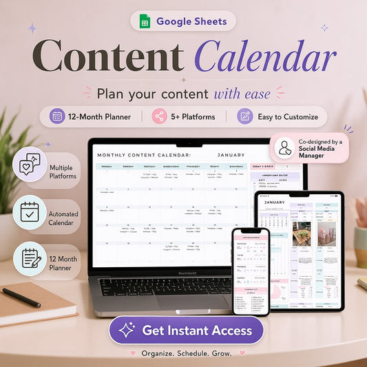 Ultimate Social Media Content Calendar Planner - 365 Day Content Plan Guide Rack