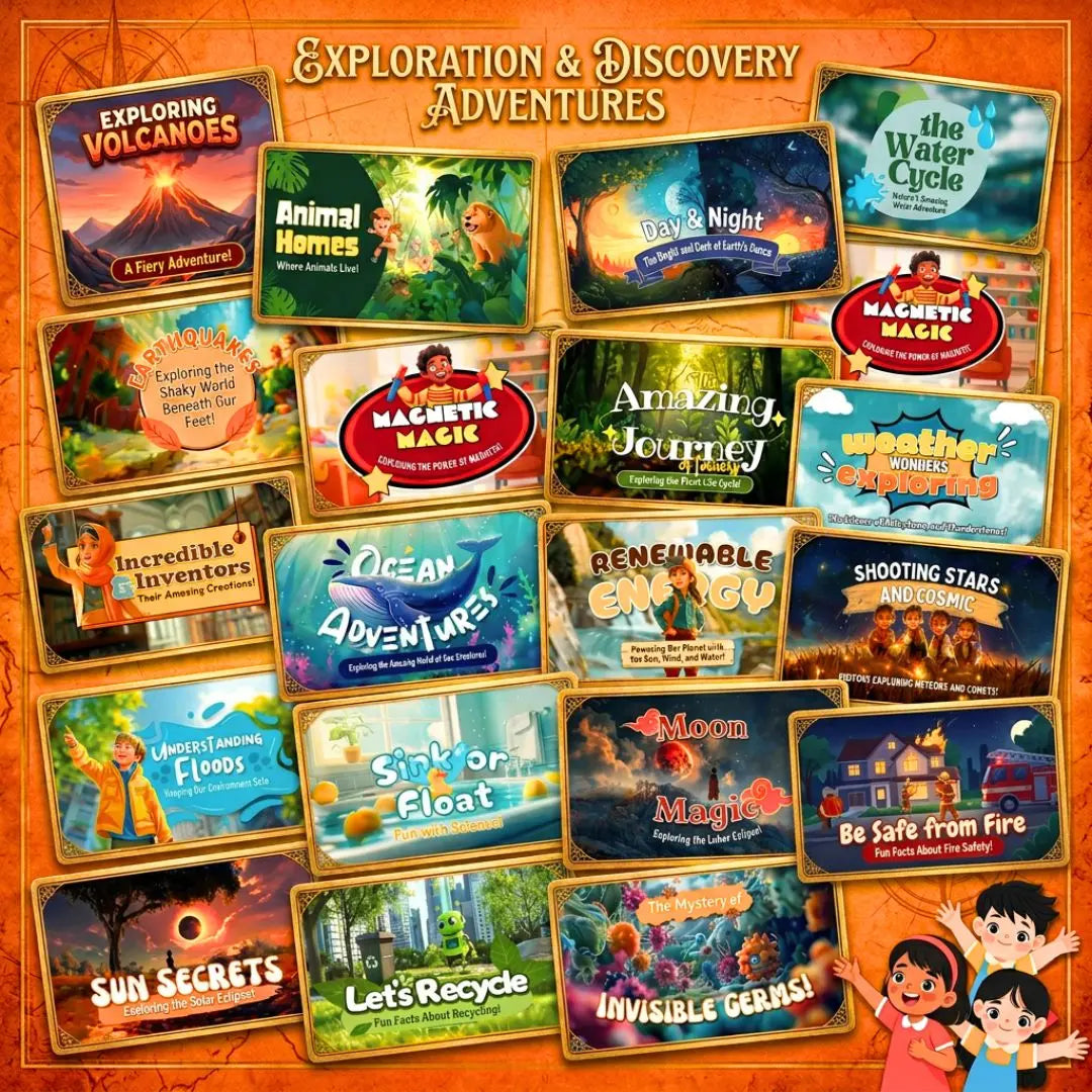 48 Interactive Kids Storybooks - Canva Stories With Audio Guide Rack