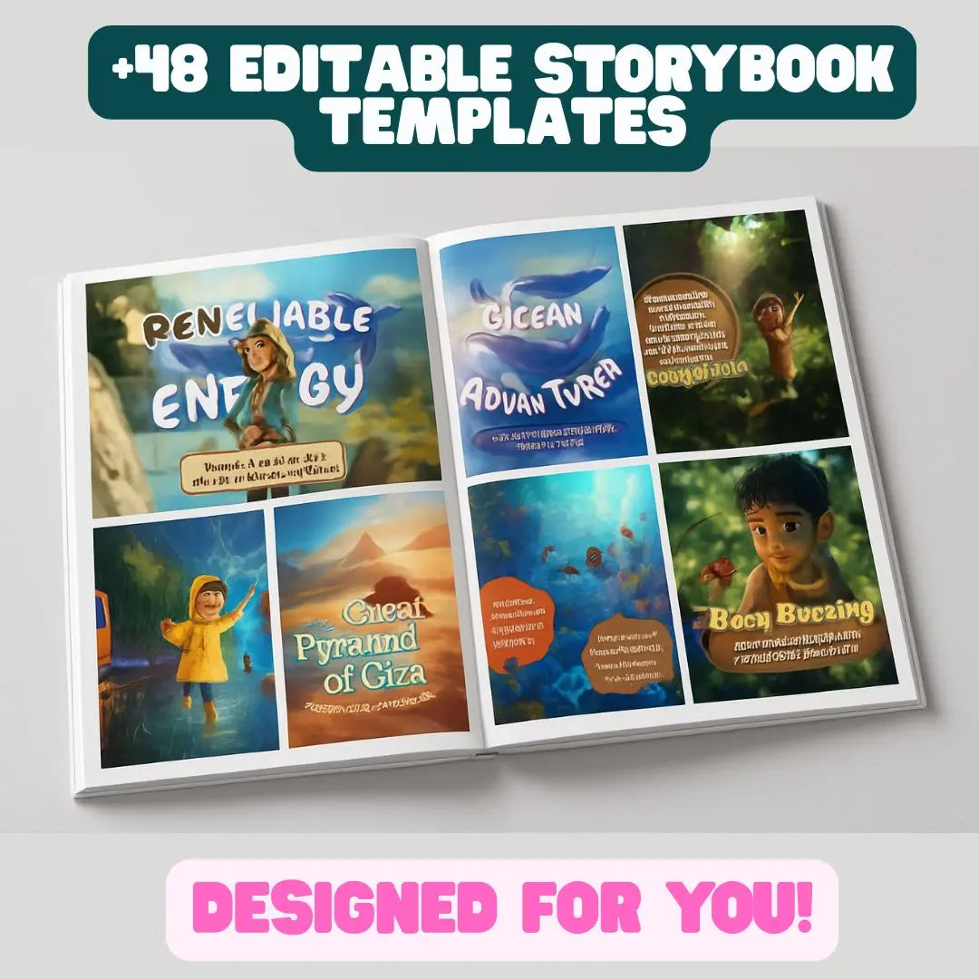 48 Interactive Kids Storybooks - Canva Stories With Audio Guide Rack