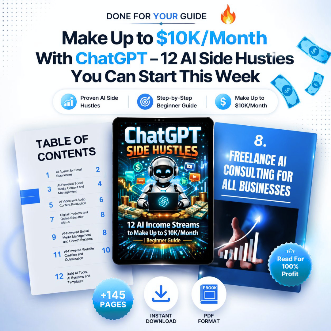 ChatGPT Side Hustles eBook: 12 AI Income Streams - Beginner Guide Guide Rack