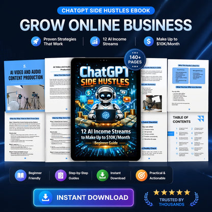 ChatGPT Side Hustles eBook: 12 AI Income Streams - Beginner Guide Guide Rack
