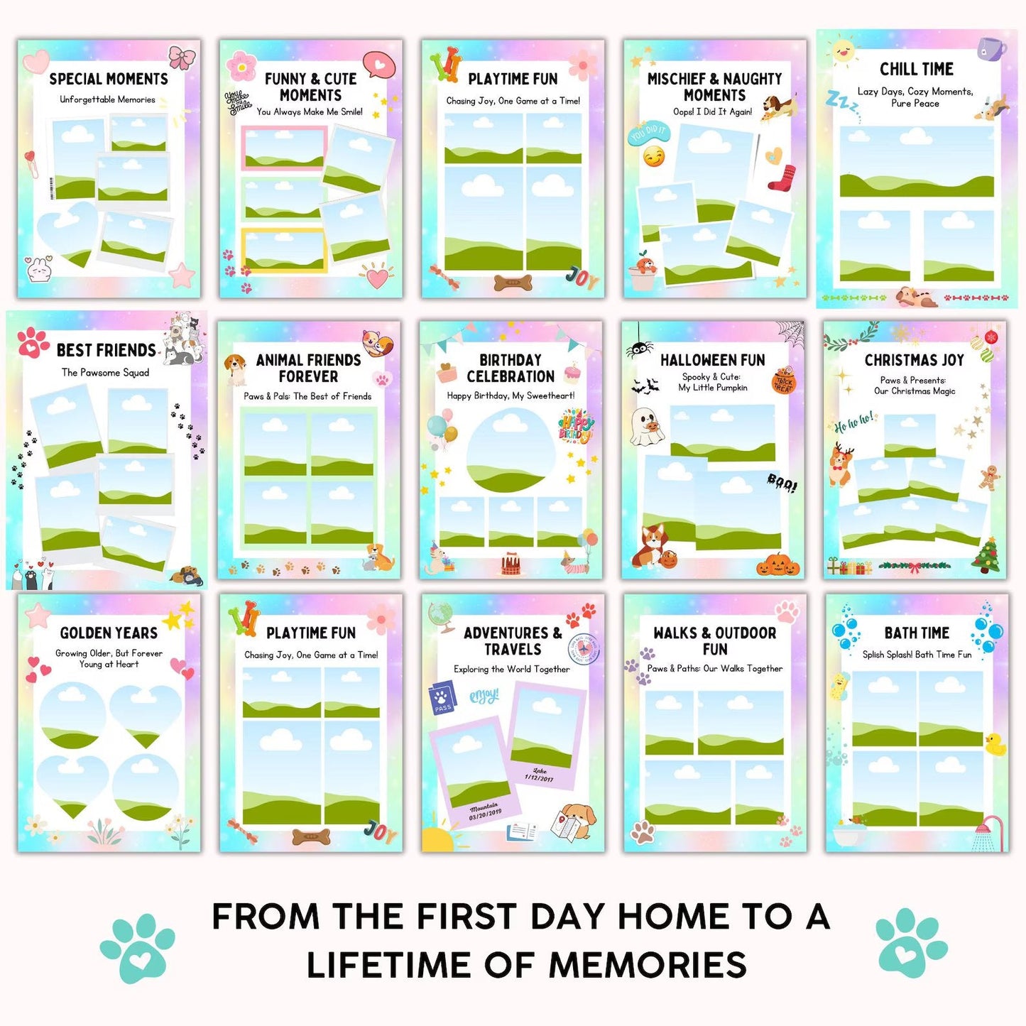 Pet Memory Album – Printable & Editable Guide Rack