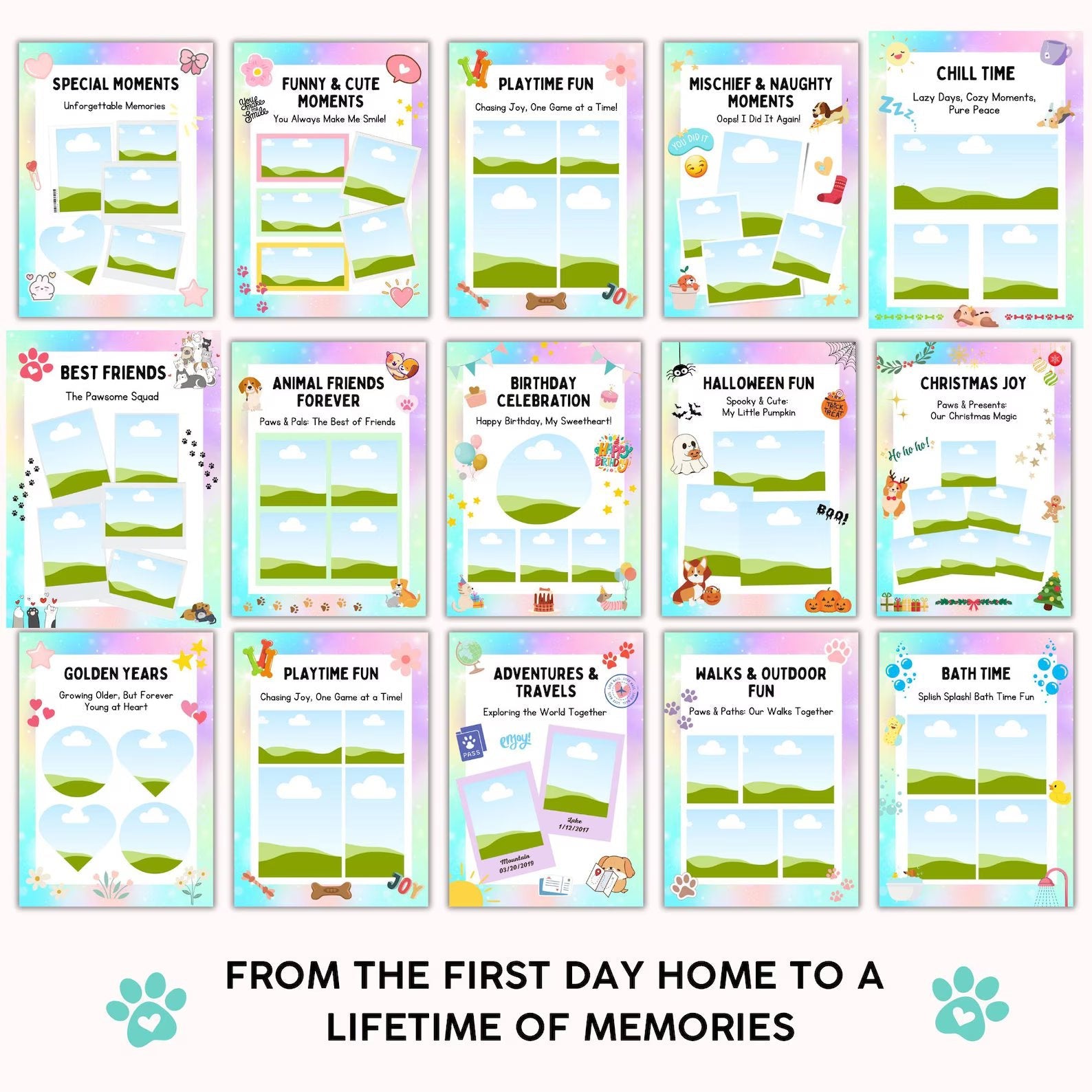 Pet Memory Album – Printable & Editable Guide Rack