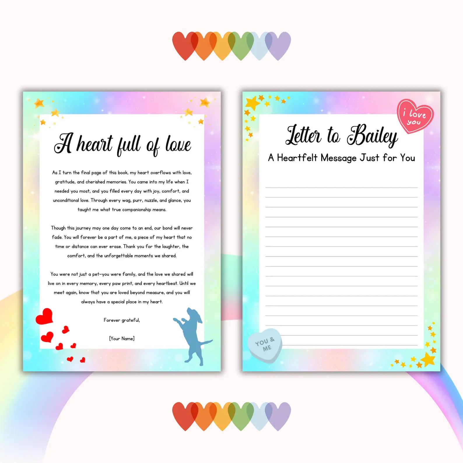 Pet Memory Album – Printable & Editable Guide Rack