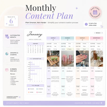 Ultimate Social Media Content Calendar Planner - 365 Day Content Plan Guide Rack