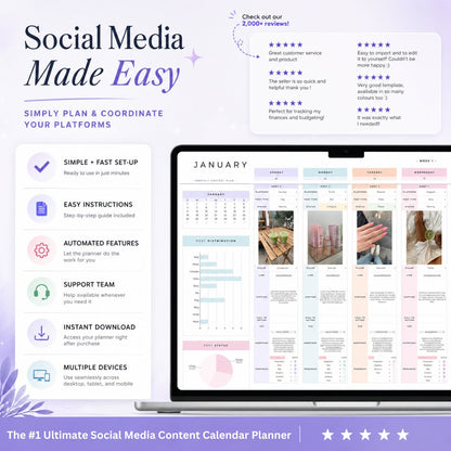 Ultimate Social Media Content Calendar Planner - 365 Day Content Plan Guide Rack