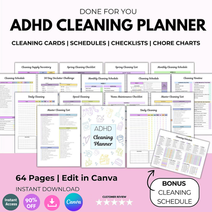 The ADHD Cleaning Planner (Editable & Printable) Guide Rack