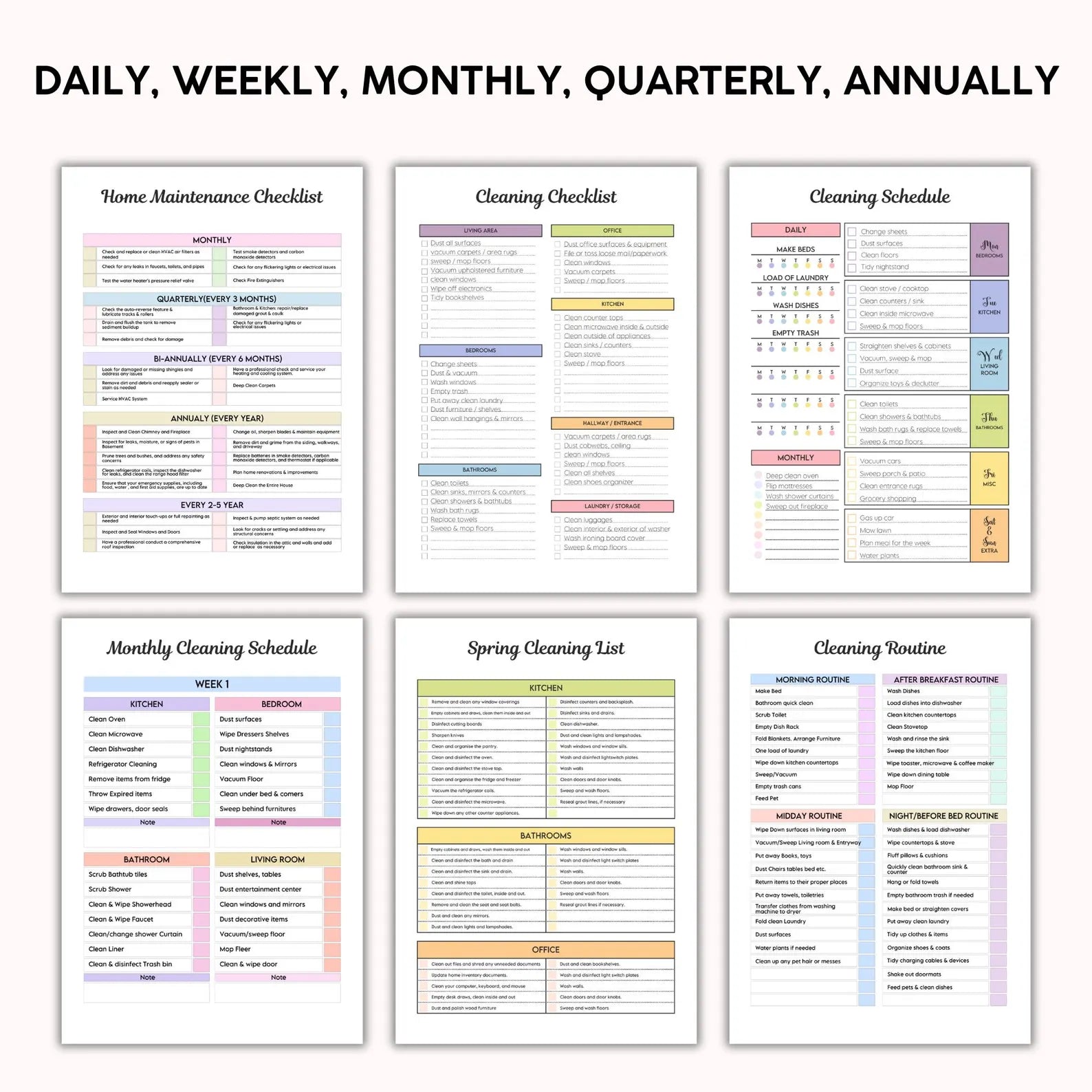 The ADHD Cleaning Planner (Editable & Printable) Guide Rack