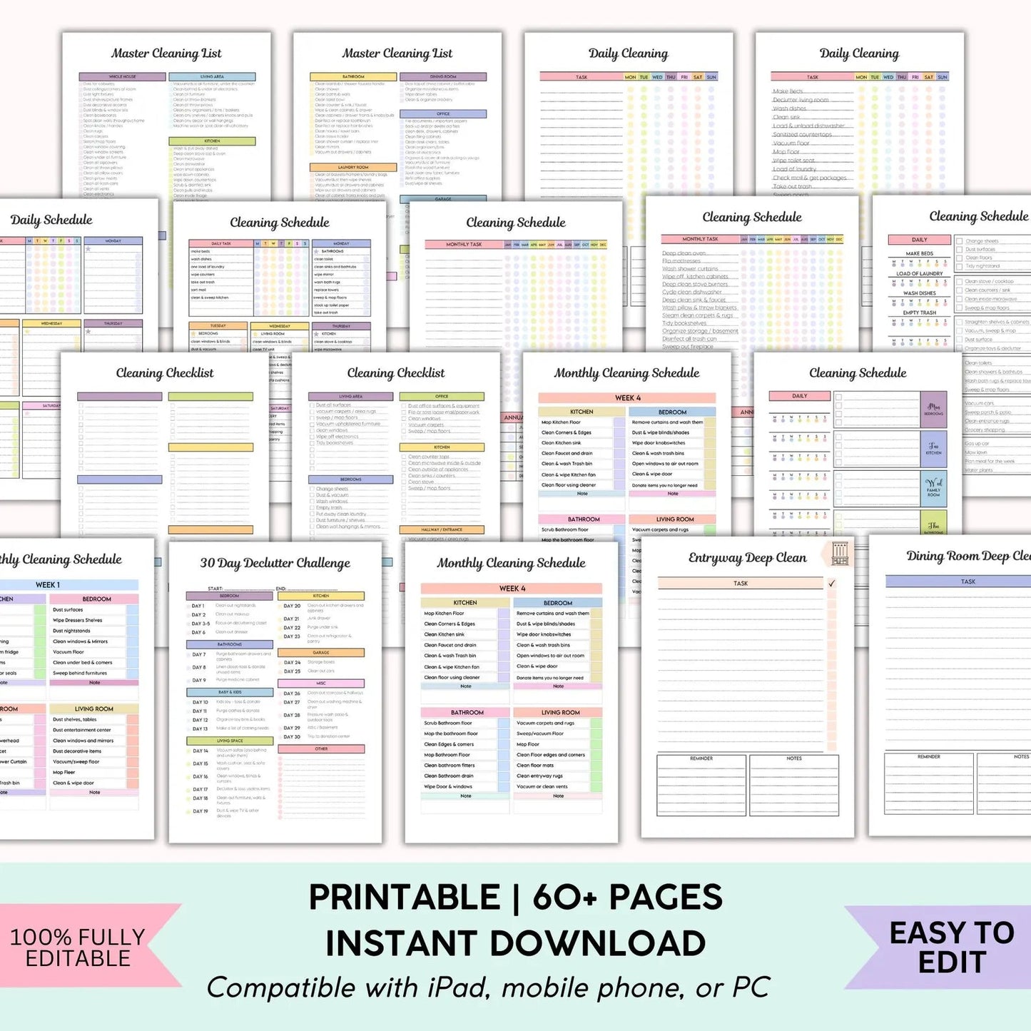 The ADHD Cleaning Planner (Editable & Printable) Guide Rack