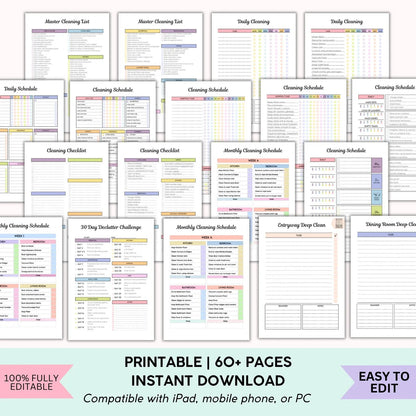 The ADHD Cleaning Planner (Editable & Printable) Guide Rack