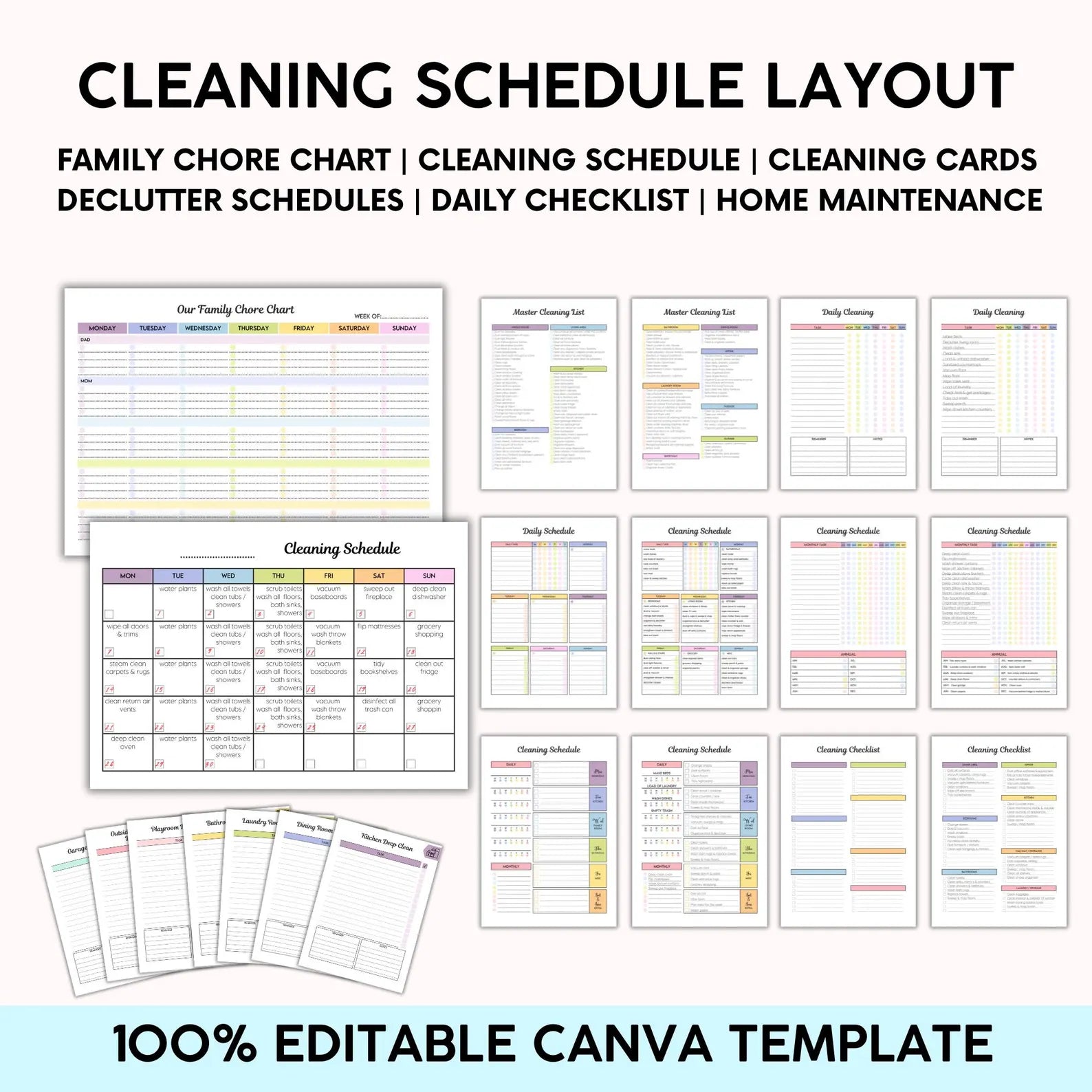 The ADHD Cleaning Planner (Editable & Printable) Guide Rack