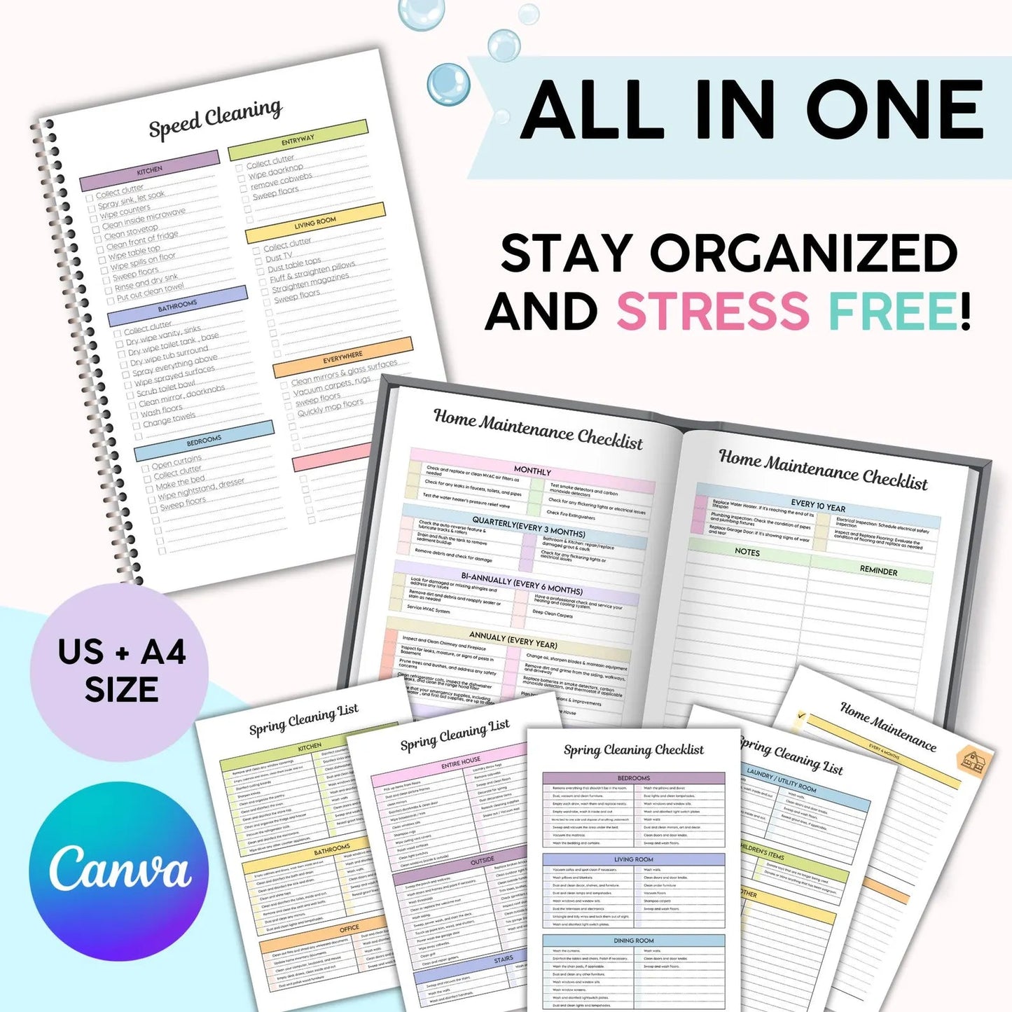 The ADHD Cleaning Planner (Editable & Printable) Guide Rack