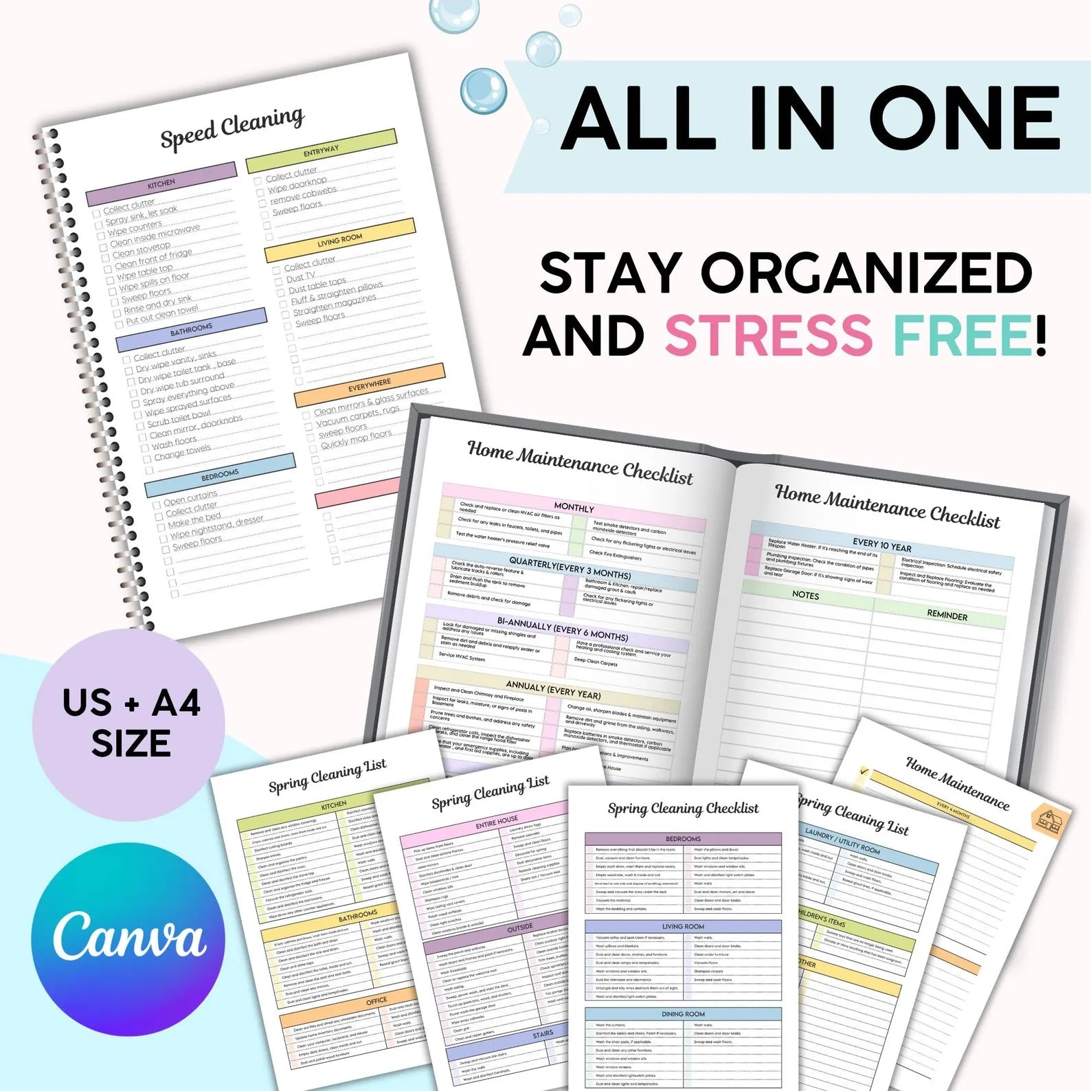 The ADHD Cleaning Planner (Editable & Printable) Guide Rack