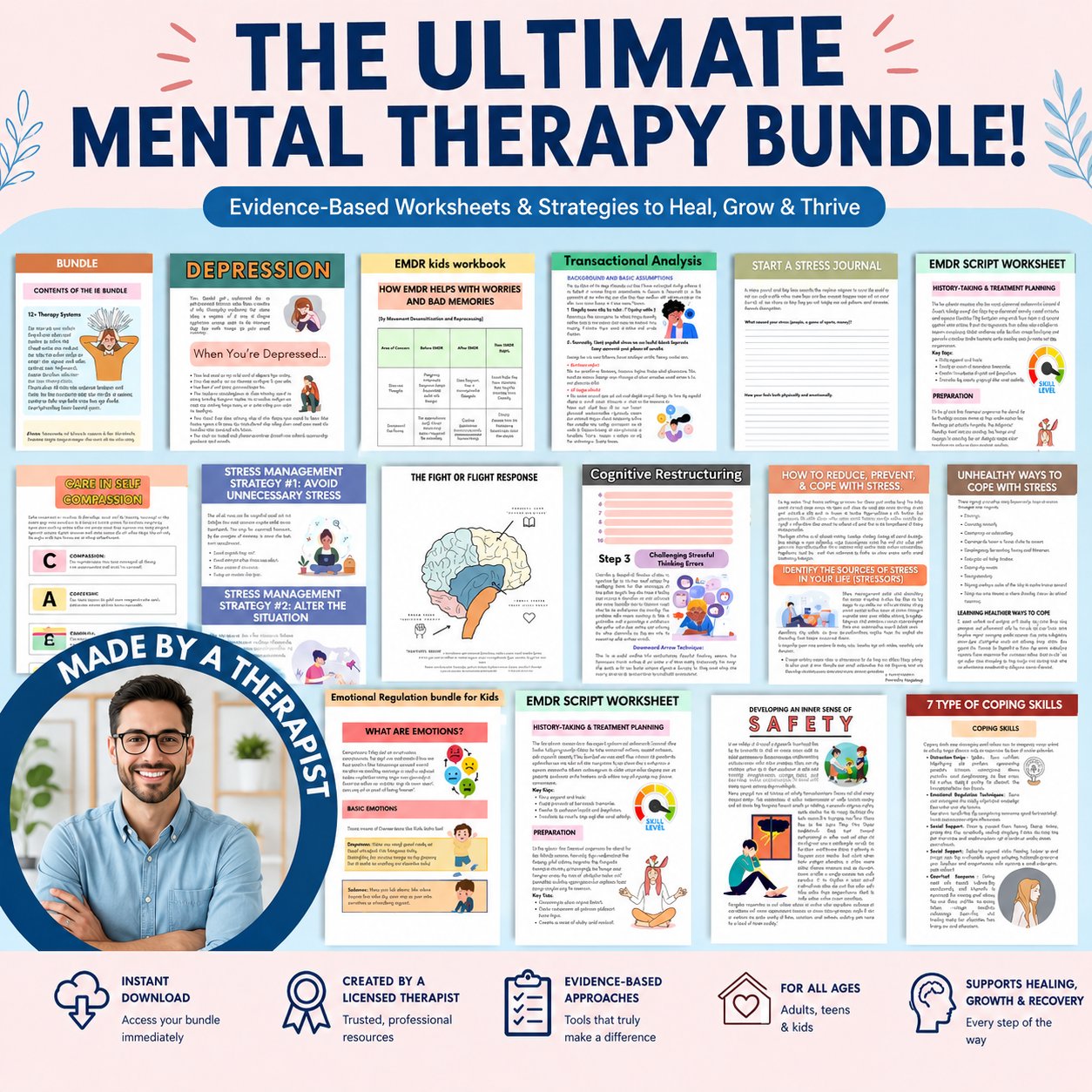 Mental Health Therapy & Emotional Healing System: Guide to Overcoming Anxiety, Depression, Stress, Burnout, and Trauma
