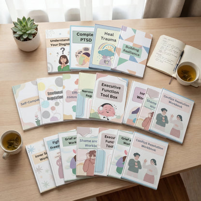 Mental Health Recovery Program Bundle: Calm Anxiety, Depression, Trauma & Clear Your Mind Guide Rack