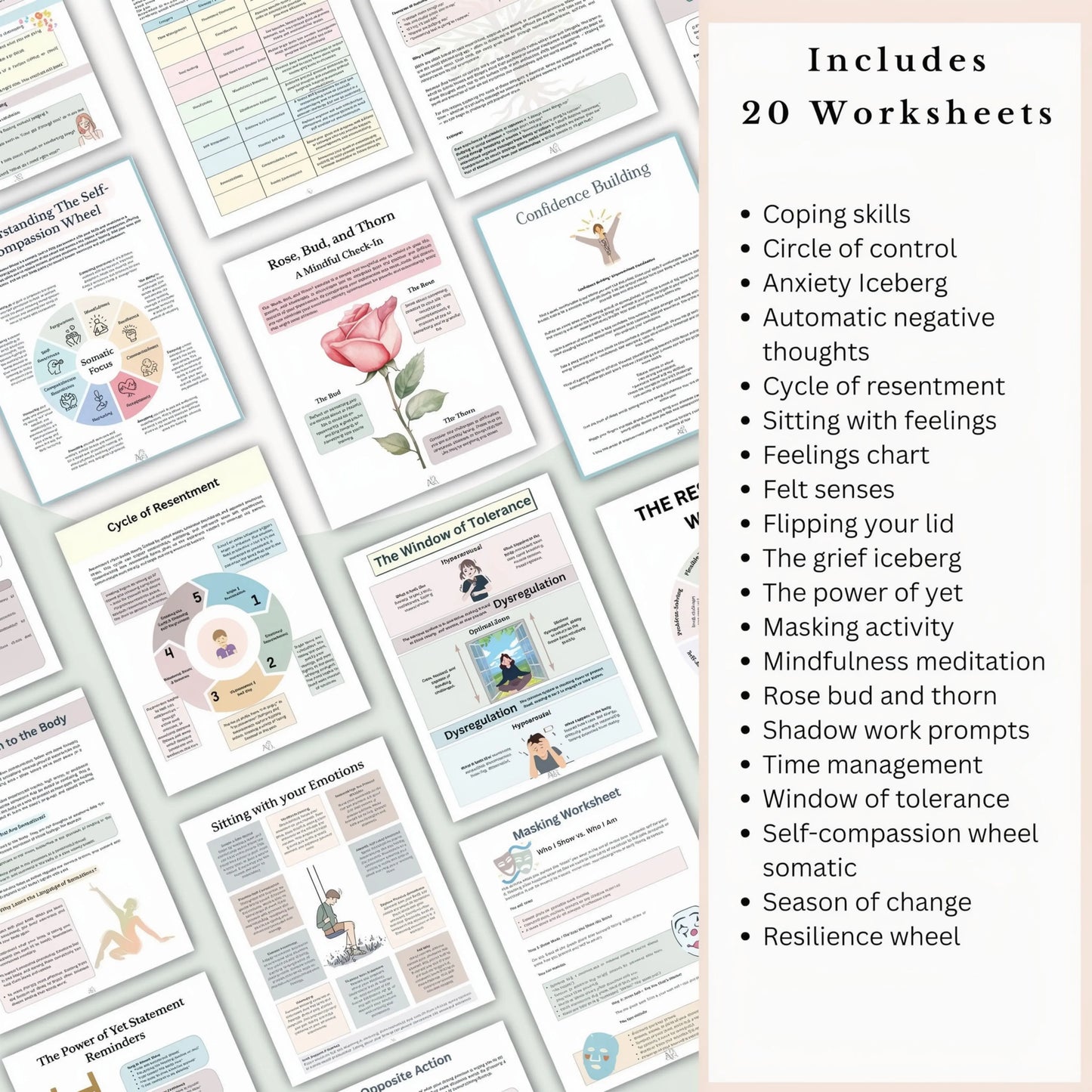Mental Health Recovery Program Bundle: Calm Anxiety, Depression, Trauma & Clear Your Mind Guide Rack