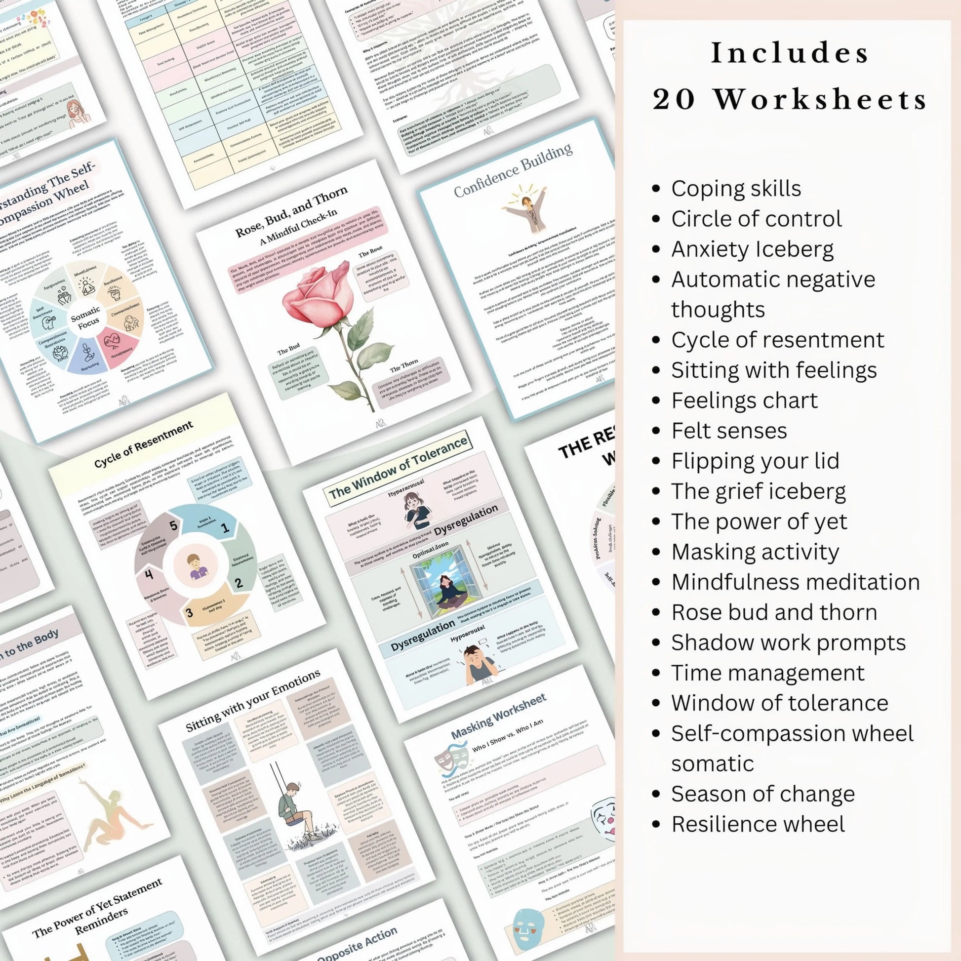 Mental Health Recovery Program Bundle: Calm Anxiety, Depression, Trauma & Clear Your Mind Guide Rack