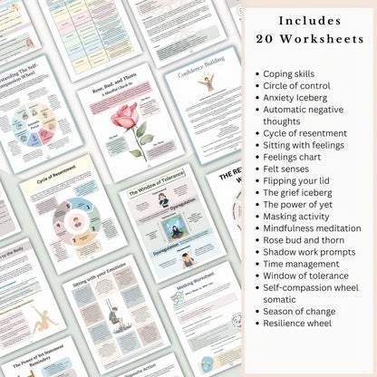 Mental Health Recovery Program Bundle: Calm Anxiety, Depression, Trauma & Clear Your Mind Guide Rack