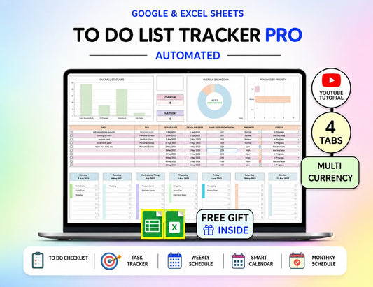 The Smart To-Do List & Task Tracker That Finally Clears the Chaos (Google Sheets + Excel)